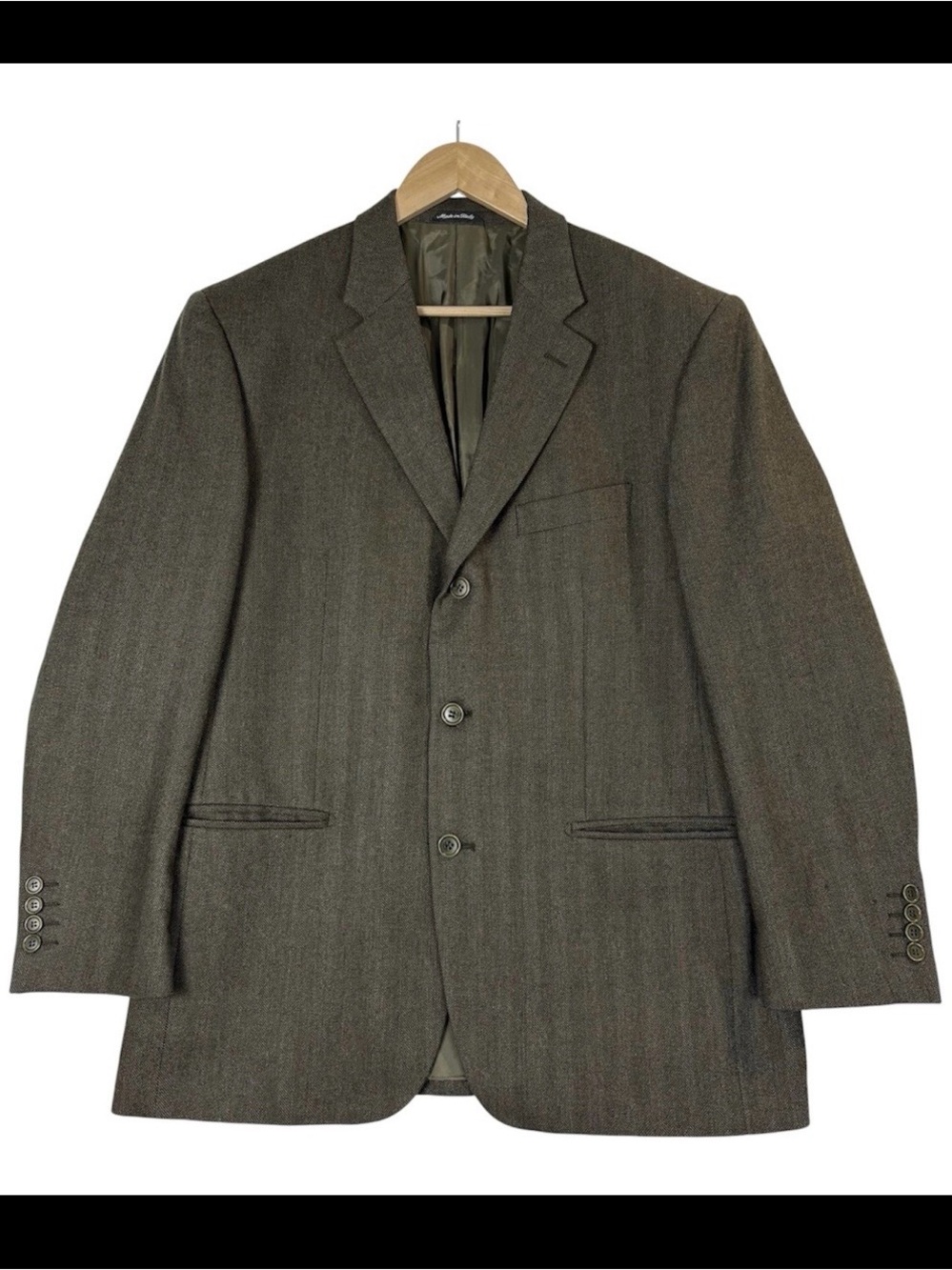 MISSONI Herringbone Wool Cashmere Sport Coat Blazer Men’s 42 Brown Italy